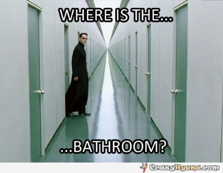 Matrix Meme Wo ist das Badezimmer?