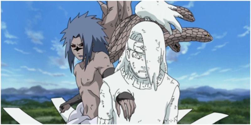 Sasuke contra Deidara en Naruto.