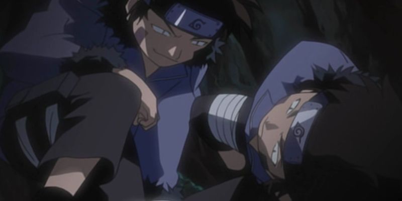 Kiba y un clon en la misión de excavación de oro enterrado en Naruto