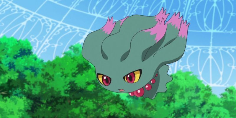Misdreavus flotando en el anime de Pokémon