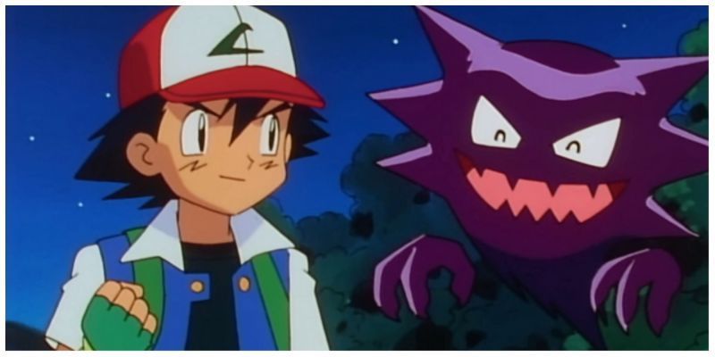 Ash y Haunter en Pokémon Episodio 24