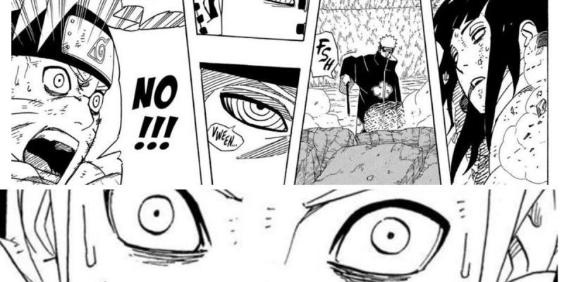 Naruto viendo a Hinata