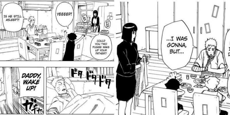 Naruto y Hinata como pareja casada en Boruto