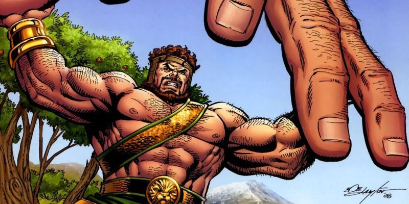 Hércules lucha contra una mano gigante en Marvel Comics