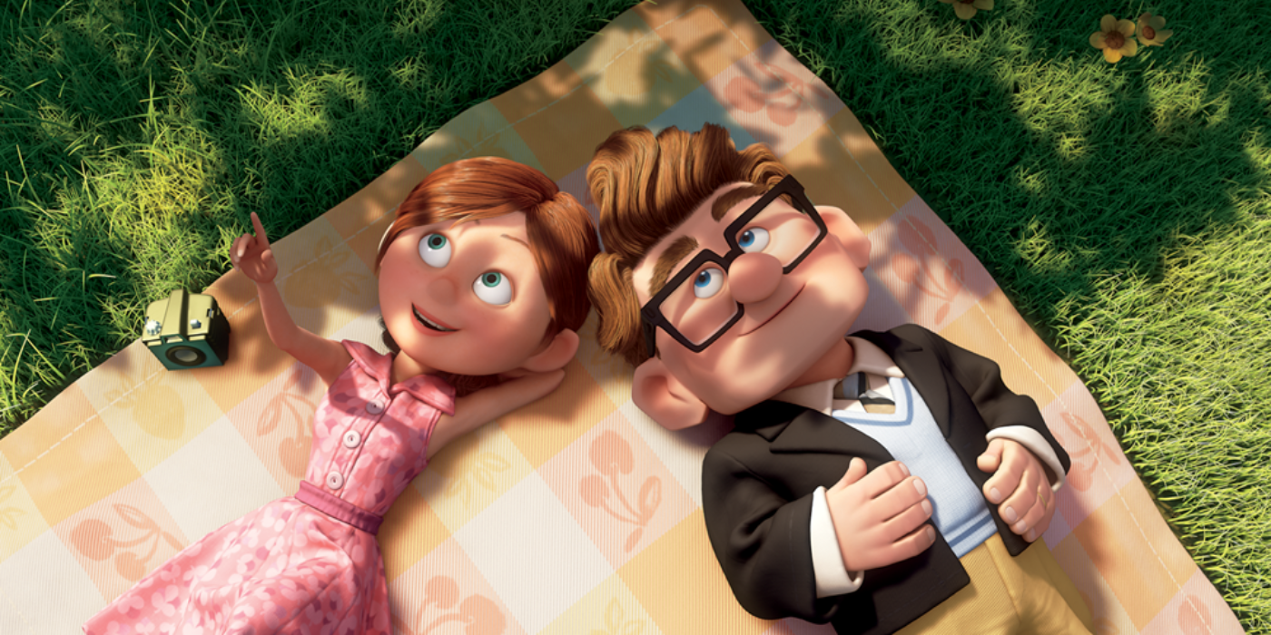 Carl und Ellie auf einer Picknickdecke in Up.