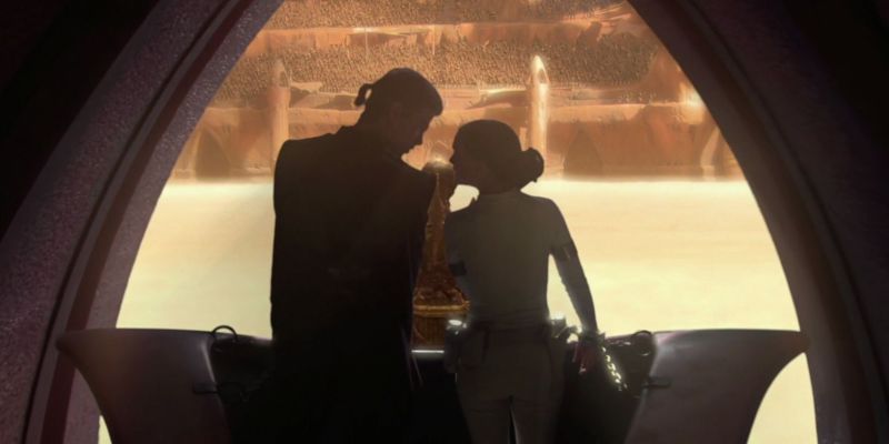 Anakin y Padmé antes del Juicio de Geonosis en El Ataque de los Clones