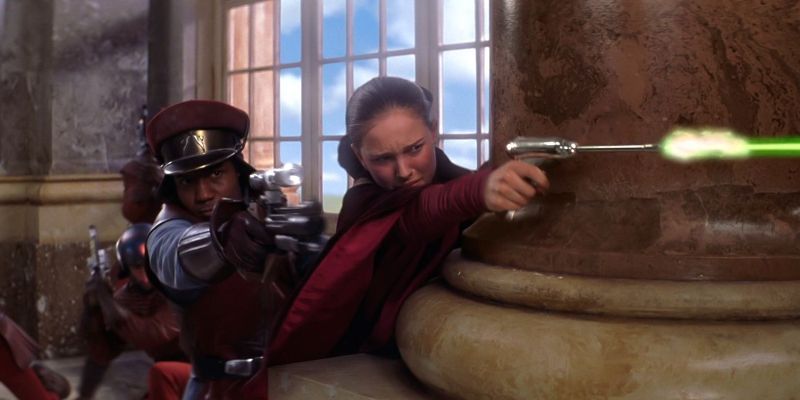 Padme und Captain Panaka in „Die dunkle Bedrohung“.