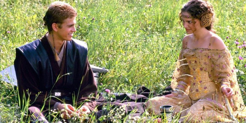 Anakin y Padme en Naboo en Attack of the Clones