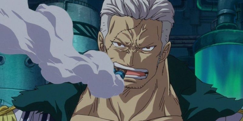 Fumador fumando un cigarro en One Piece.