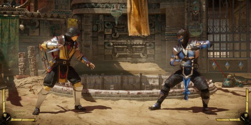Scorpion und Sub-Zero nehmen ihre Kampfpositionen ein und bereiten sich auf den Kampf in Mortal Kombat 11 vor