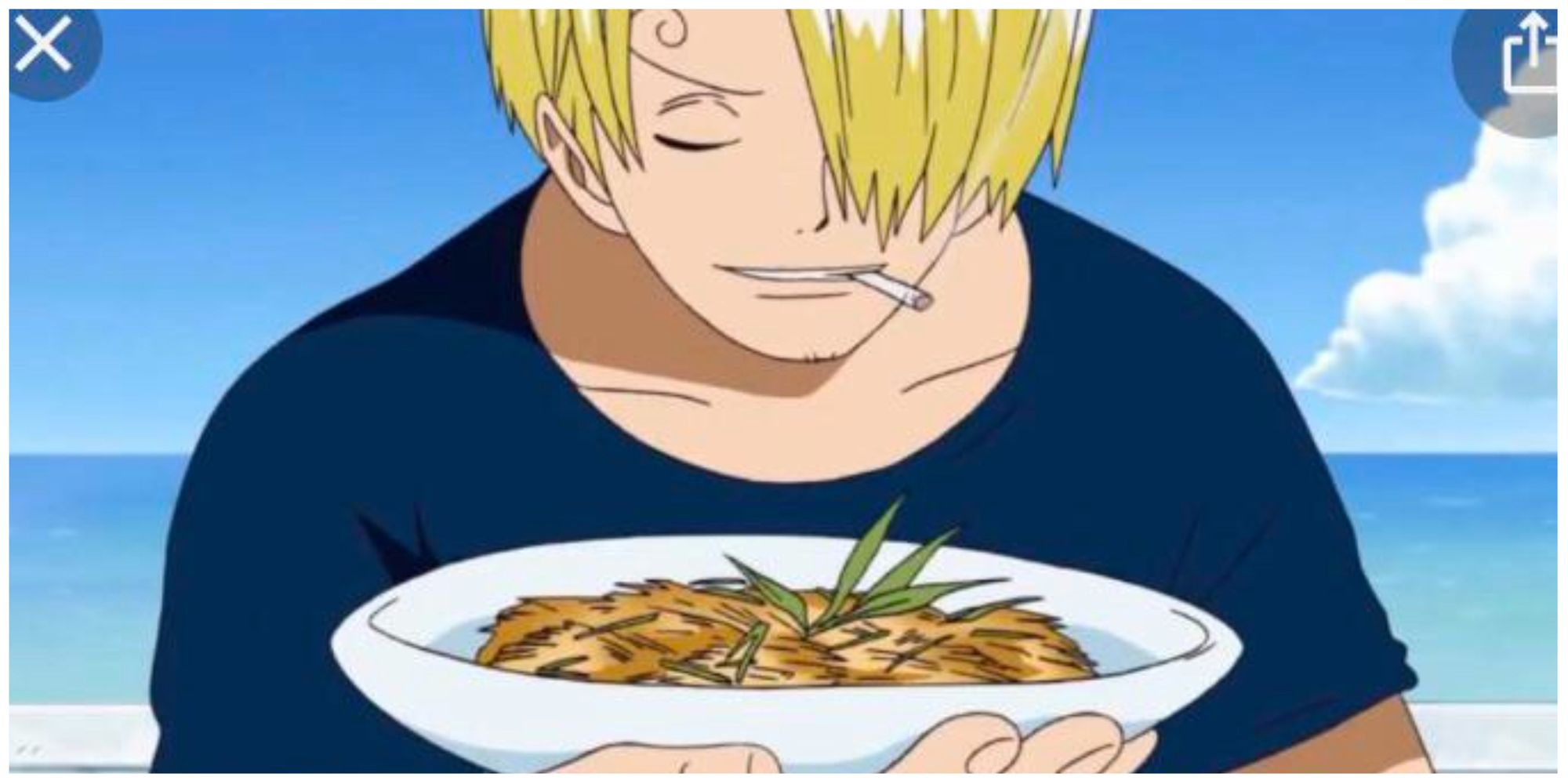 Pajita de patata de Sanji en One Piece