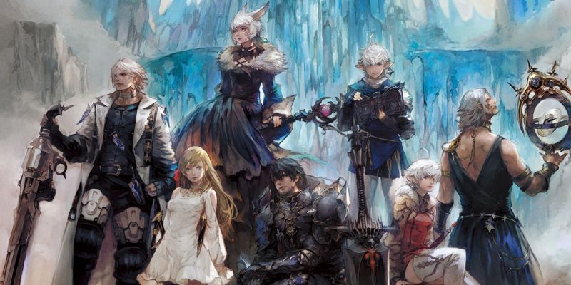 Una imagen de personajes posando en Final Fantasy XIV