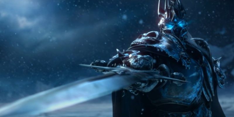 World of Warcraft, El Rey Exánime empuñando la espada maldita Frostmourne