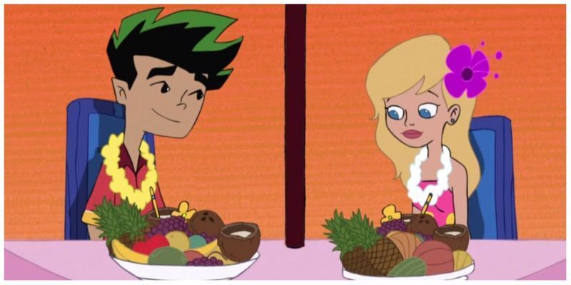 Jake y Rose en la serie animada American Dragon