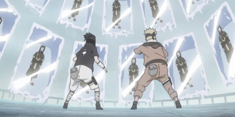Naruto tritt in der Wave Ark gegen Haku an