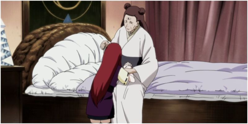 Kushina abraza al anciano Mito Uzumaki