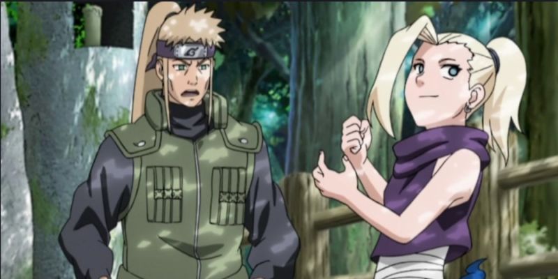 Ino und ihr Vater in Naruto.