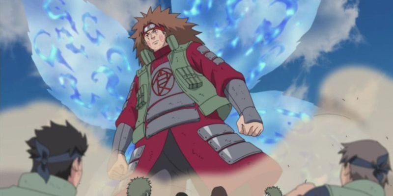 Choji ayudando a las fuerzas Shinobi en Naruto.