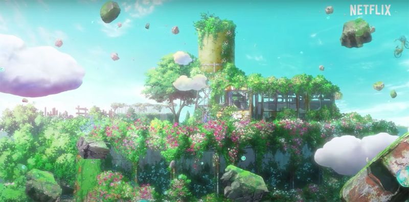 Captura de pantalla de Bubble que muestra un paisaje floral demasiado grande