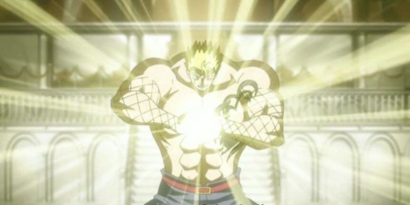 Laxus wirft Fairy Law in Fairy Tail.