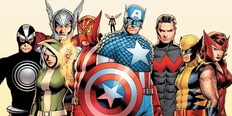 Una imagen de Uncanny Avengers de pie juntos