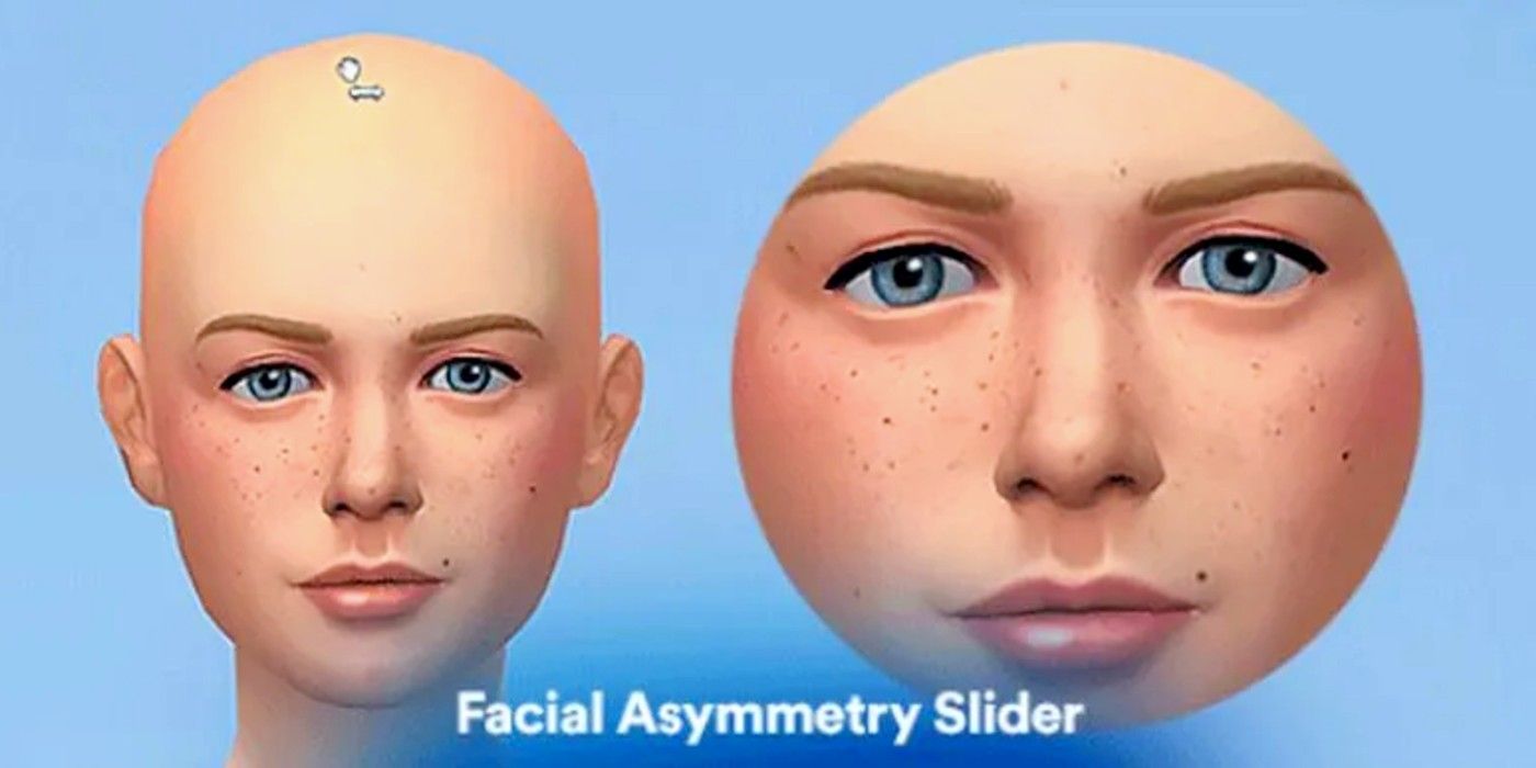 Control deslizante de asimetría facial de Sims 4