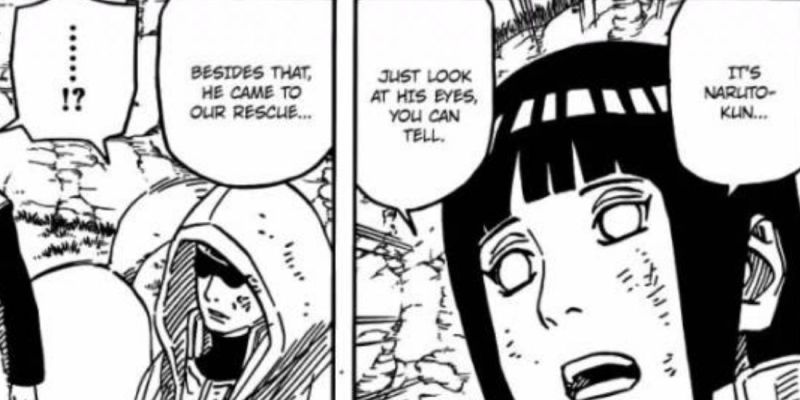 Hinata sabe que Naruto no es un clon en Naruto Manga Capítulo 559