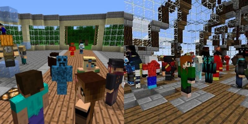 Collage de jugadores del servidor de Minecraft.