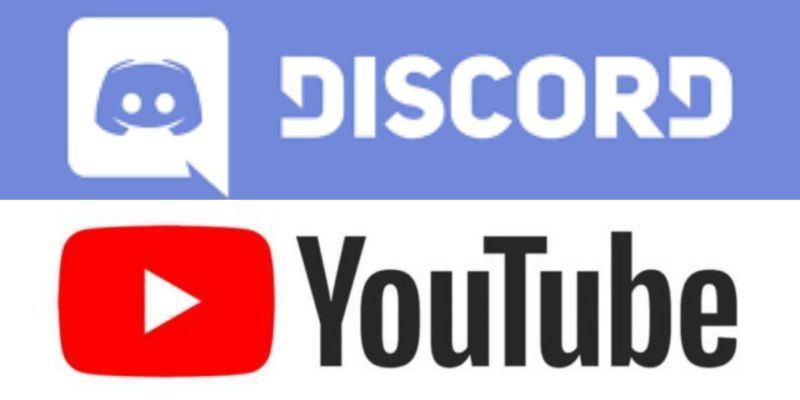 Discord y collage de logos de YouTube.