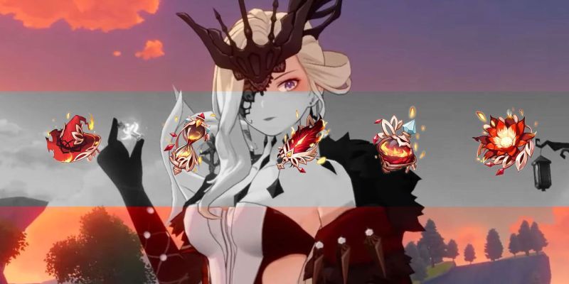 Crimson Witch of Flames-Artefakte von Genshin Impact