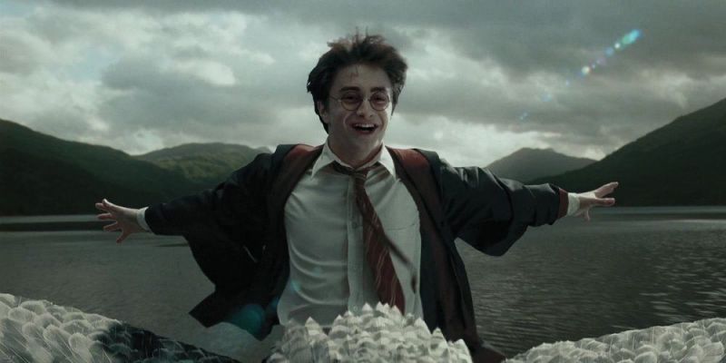 Harry vuela en Buckbeak