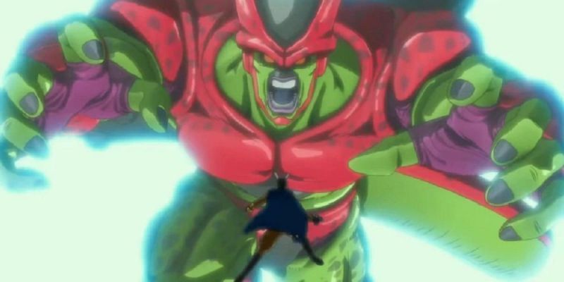 Cell Max cargándose en Gamma 2 en Dragon Ball Super: Super Hero