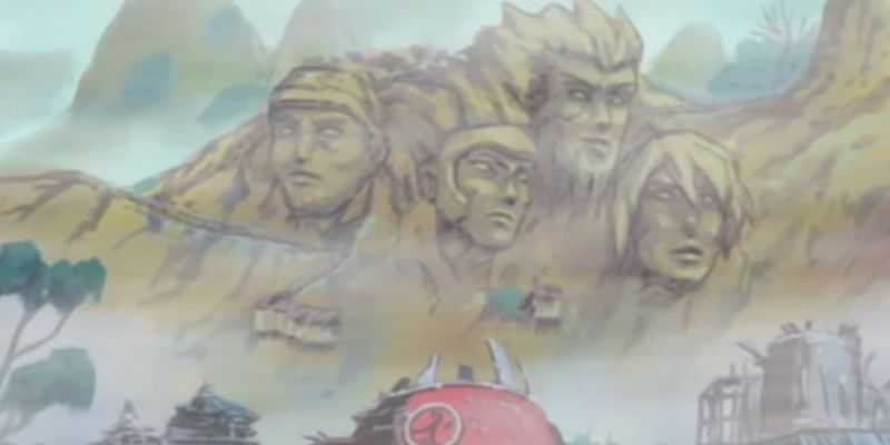 La roca gigante a la que se enfrenta Hokage en el episodio 206 de Naruto