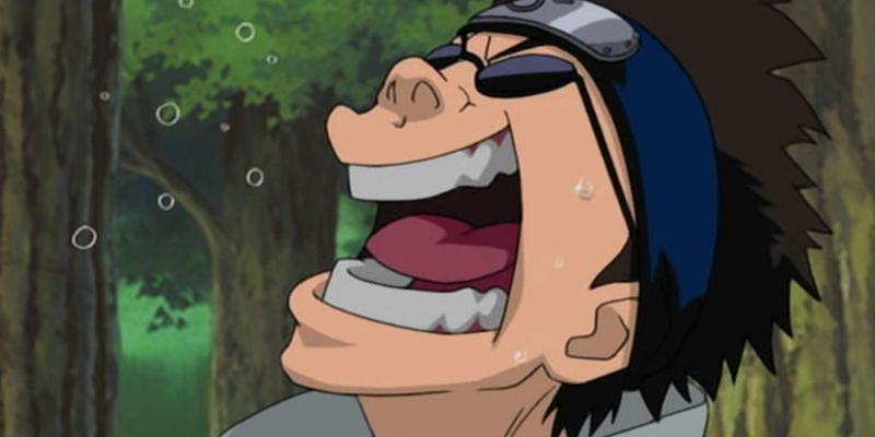 Shino riendo en Naruto episodio 186