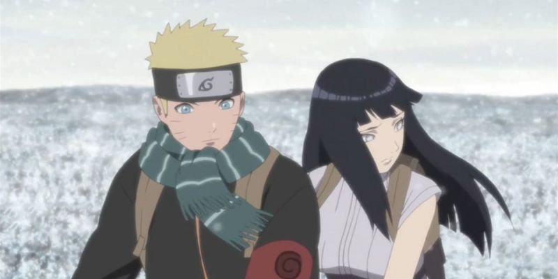 Hinata aparta la mirada de Naruto durante The Last: Naruto The Movie