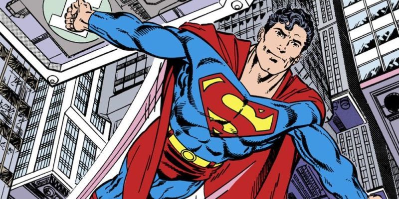 John Byrne Superman sobrevolando Metrópolis
