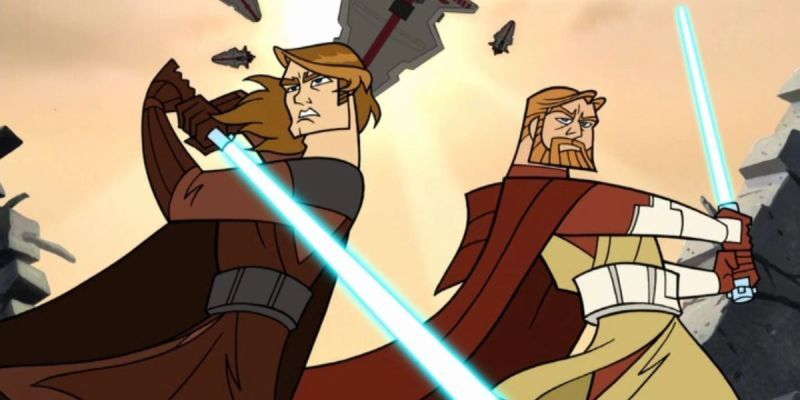 Anakin Skywalker und Obi-Wan Kenobi aus der Clone Wars-Miniserie