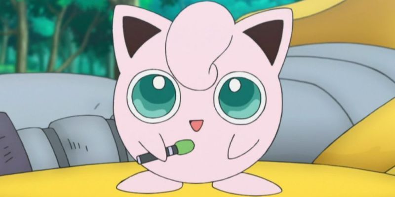 Pummeluff-Pokémon, das im Anime singt
