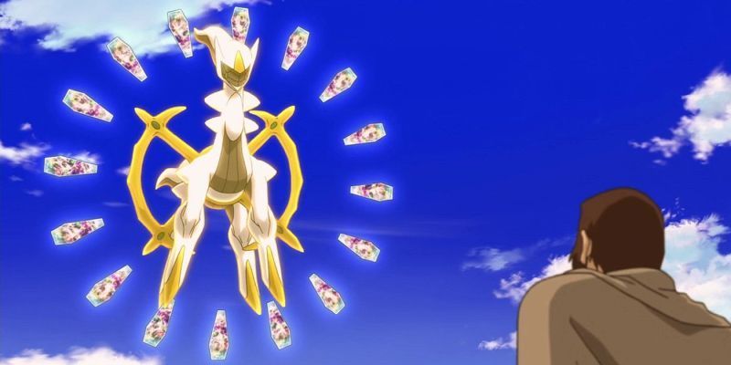 Arceus erschafft die Welt im Pokémon-Anime