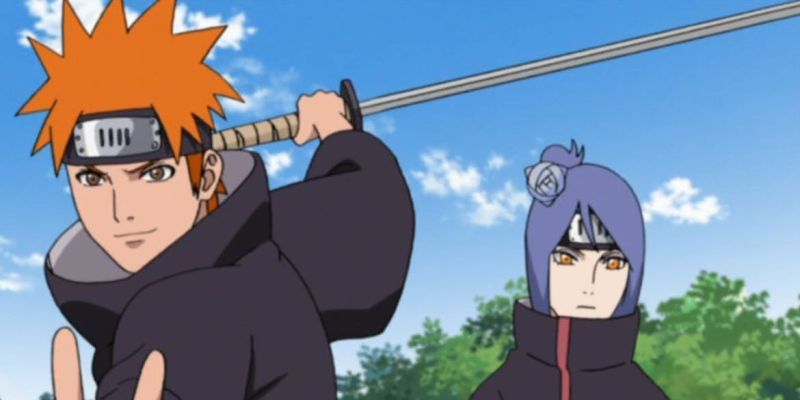 Yahiko y Konan en Naruto